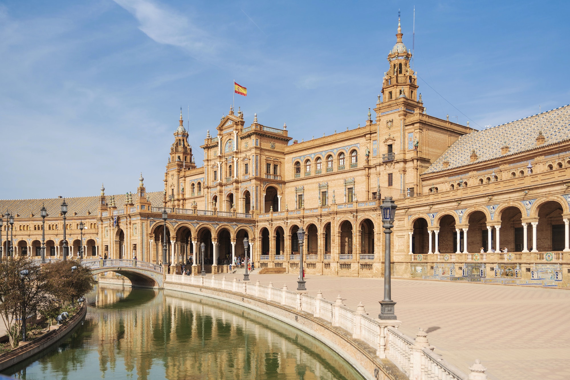 Spain, Seville. Spain Square, a landmark. Spanish architecture